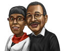 Head+and+Shoulders+Couple+in+Any+Vehicle+Caricature+with+Custom+Background