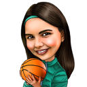 Basketbol Topu Tutan Çocuk Karikatürü