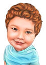 Söta spädbarn baby karikatyr tecknade porträtt från foton