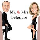 Caricatura personalizada de casal Sr. e Sra.