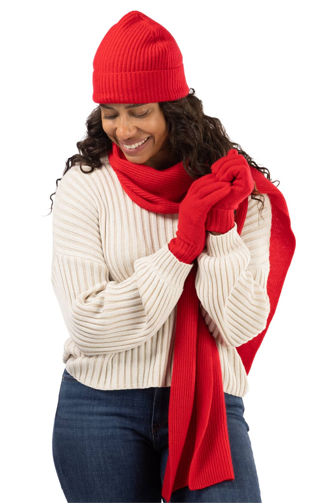 4. Voor het meisje dat van knus comfort houdt - de Fishers Finery 100% kasjmier geribde muts, handschoen en sjaal set.-0