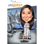 Caricatura de Cirugía con Robot da Vinci
