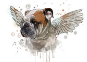 Mindebokserhundeportræt i naturlige akvarelfarver fra personligt foto