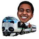 Desenho de desenho animado do maquinista de trem
