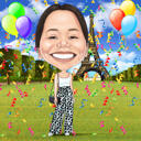 25th Birthday Anniversary Caricature Gift
