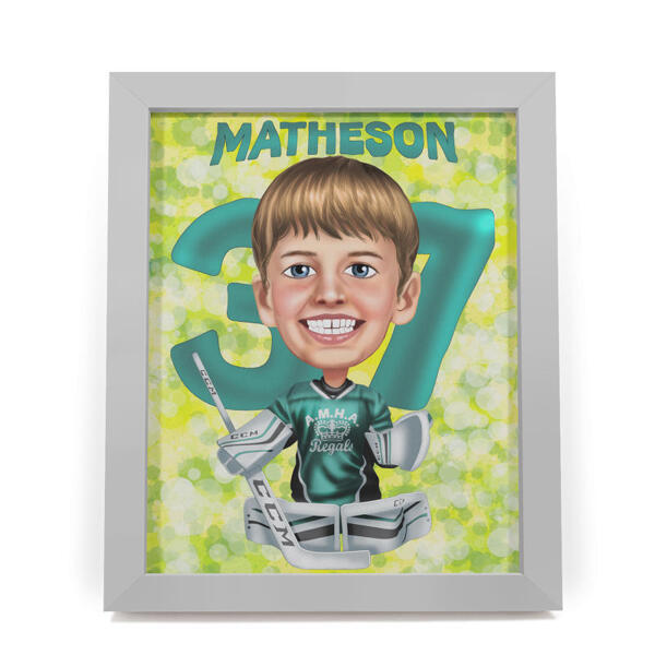 Kid Sport Caricature Gift from Photo Printed on Poster