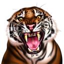 Farvet Tiger tegneserieportræt
