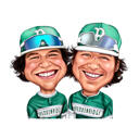 Custom Sport Caricature of Two People