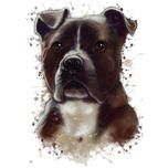 Ritratto di Staffordshire Terrier in stile acquerello naturale