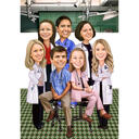 Full Body Doctors Group Caricature