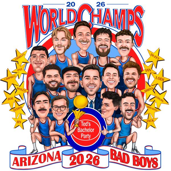 Benutzerdefinierte Champions-Gruppenkarikatur