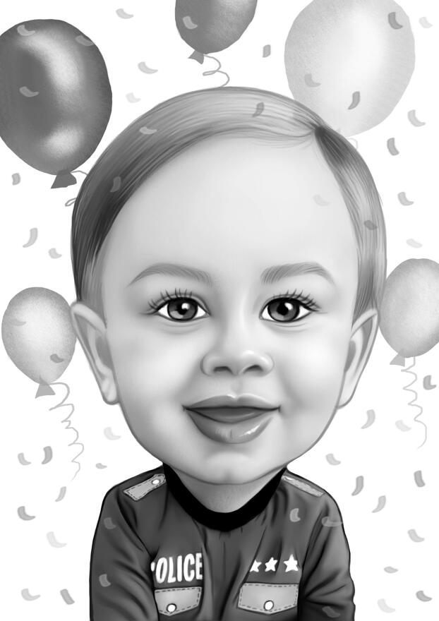 baby boy cartoon black and white