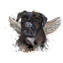 Aquarell Memorial Boxer Portrait von Ihrem Foto