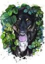 evde beslenen hayvan köpek suluboya doğal portre