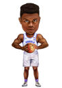 Exaggerated Basketball Player Caricature in Uniform