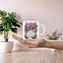 Taza personalizada con retrato de gato en caricatura para regalo de amantes de las mascotas