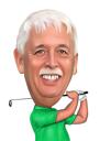 Grandfather Cartoon Drawing in Colored Style from Photo