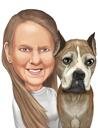 Owner with Dog Caricature