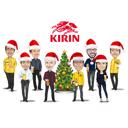 Christmas Staff Caricature with Company Logo