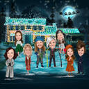 Company Employees Christmas Cartoon Caricature