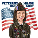 Female Veteran's Day Caricature