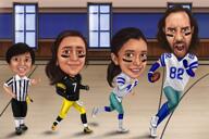 Cheerleader Family Caricature