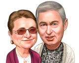 Portrait de grands-parents colorés