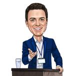 Custom Caricature of Conference Speaker