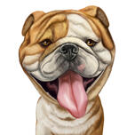 Bulldog tegneserieagtigt portræt