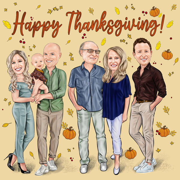 Brugerdefineret Thanksgiving-familieportræt