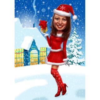 Personalized Christmas Full Body Caricature from Photos