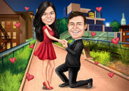 Retrato de propuesta de pareja para regalo de compromiso