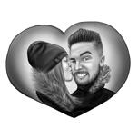Sărut pe obraz - Felicitare de Valentine în formă de inimă