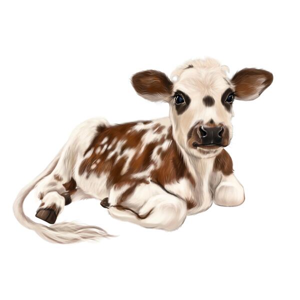 Portret de desene animate de vacă