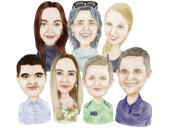 Large Family Caricature