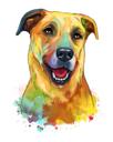 Servicehund akvarelportræt fra fotos
