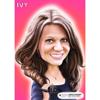 Custom Photographer Cartoon Portrait from Photo with Single Color Background
