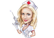 Färgad sjuksköterska tecknad ritning