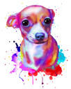 Akvarell Chihuahua porträtt