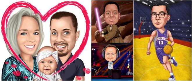 Father&#039;s Day Caricatures