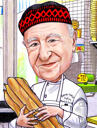 Chef caricatural drôle avec moustache
