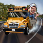 Cadeau caricature de chauffeur d'autobus scolaire