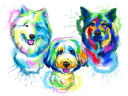 Peinture+de+chien+aquarelle+avec+nom