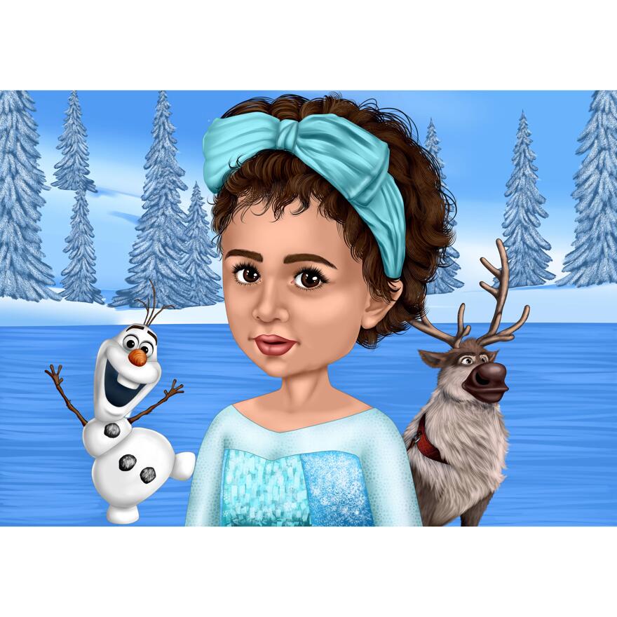 Custom personalized caricature of the Frozen character. You can buy the caricature here.💫