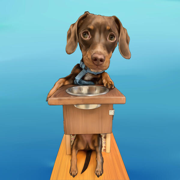 Caricatura de desenho de cachorro personalizada com uma cor de fundo