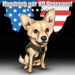 Caricatura personalizzata di un cane militare K9