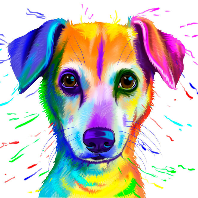 Akvarel Jack Russell Portræt fra fotos til Pet Lovers Gift