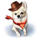 Aangepaste Chihuahua Cartoon portret hand getekend in gekleurde stijl van foto