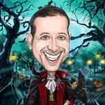 Caricatura engraçada de Halloween a partir de foto