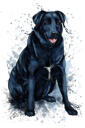 Pittura commemorativa del cane in colori naturali